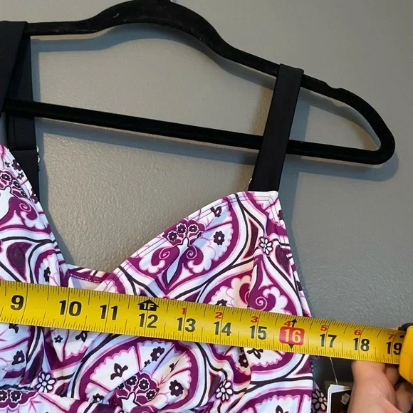 NWT Swim Solutions Sz 12 Women’s Purple Seashell One-Piece Swimsuit Ret $102! - Picture 10 of 14